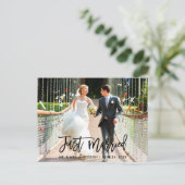 Carte Postale Photo de mariage écrit Juste Marié en écriture Mod (Debout devant)