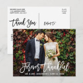 Carte Postale Photo de mariage écriture pinceau moderne Toujours (Devant / Derrière)