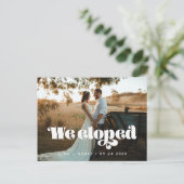 Carte Postale Photo de mariage écriture rétro vintage (Debout devant)