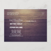 Carte Postale Photo de mariage Enregistrer la date Feuilles d'ér (Dos)