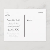 Carte postale photo de mariage gris rose XO Enregi (Dos)