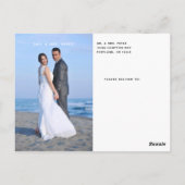 Carte Postale Photo de mariage remerciant moderne rétro or (Dos)