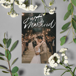 Carte Postale Photo de mariage remerciements Justes Mariés