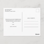 Carte Postale Photo de mariage tout juste célébré avec remerciem (Dos)