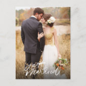 Carte Postale Photo de mariage tout juste célébré avec remerciem (Devant)