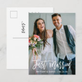 Carte Postale Photo de mariage Tout juste mariés Écriture Pincea (Devant / Derrière)