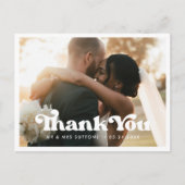 Carte Postale Photo de Merci mariage rétro élégant (Devant)