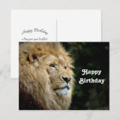 Carte Postale Photo de naissance du profil de lion faune (Devant / Derrière)