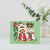 Carte Postale Photo de Noël annuelle du chat (Debout devant)