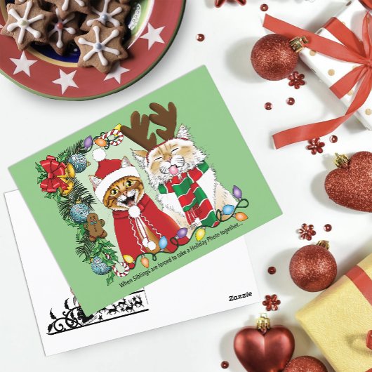 Carte Postale Photo de Noël annuelle du chat