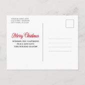 Carte Postale Photo de Noël Camion Rouge Style bois rustique (Dos)