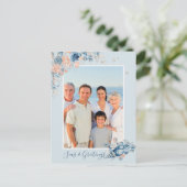 Carte Postale Photo de Noël chic nautique Mers et salutations (Debout devant)