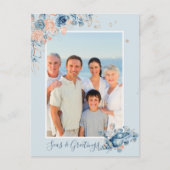 Carte Postale Photo de Noël chic nautique Mers et salutations (Devant)