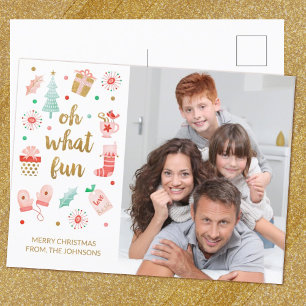 Carte Postale Photo de Noël de la famille moderne