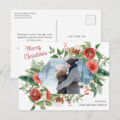 Carte Postale Photo de Noël élégant de vacances (Devant / Derrière)