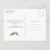 Carte Postale Photo de Noël élégant de vacances (Dos)