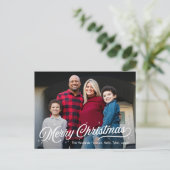 Carte postale photo de Noël Joyeux Joyeux Feu inte (Debout devant)