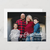 Carte postale photo de Noël Joyeux Joyeux Feu inte (Devant / Derrière)