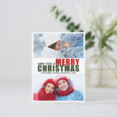 Carte postale photo de Noël Joyeux Noël 2 en rouge (Debout devant)