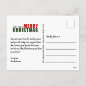 Carte postale photo de Noël Joyeux Noël 2 en rouge (Dos)