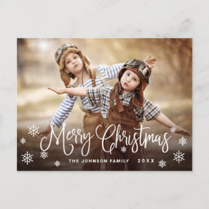 Carte Postale PHOTO de Noël minimaliste Joyeux Salutation