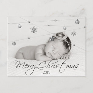 Carte Postale Photo de Noël personnalisée et calligraphie