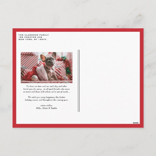 Carte postale photo de Noël Rouge (Dos)