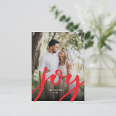Carte Postale Photo de Noël simple Joie (Debout devant)