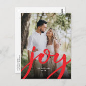 Carte Postale Photo de Noël simple Joie (Devant / Derrière)