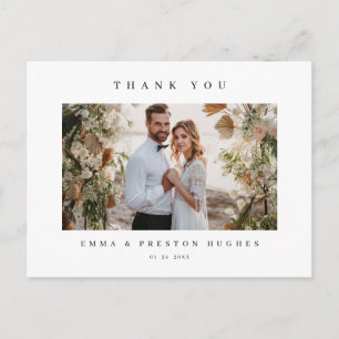 Carte Postale Photo de notes de remerciement de mariage moderne