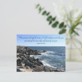 Carte Postale Photo de Ocean Through the Waters Isaïe 43:2 Bleu (Debout devant)