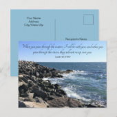 Carte Postale Photo de Ocean Through the Waters Isaïe 43:2 Bleu (Devant / Derrière)