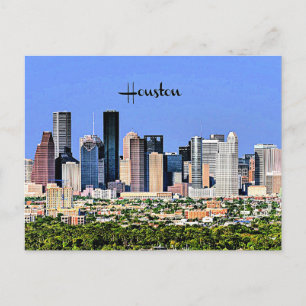 Carte Postale Photo de paysage urbain panoramique de Houston, Te