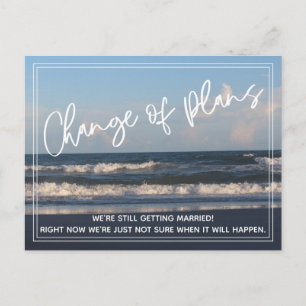 Carte Postale Photo de plage Changement de plans Reporté Mariage