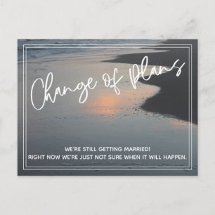 Carte Postale Photo de plage Changement de plans Reporté Mariage