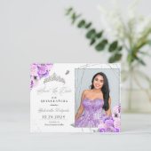 Carte postale photo de Quinceañera avec diadème ar (Debout devant)