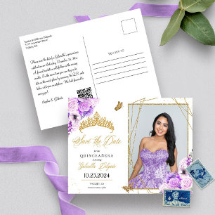 Carte postale photo de Quinceañera avec diadème li