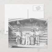 Carte Postale Photo de ranch des mecs en cowboy (Devant / Derrière)