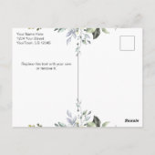 Carte postale photo de remerciement à l'aquarelle (Dos)