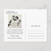 Carte Postale Photo de remerciement avec monogramme encadré mode (Dos)