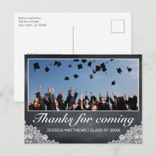 Carte Postale Photo de remerciement de fin d'études en dentelle 