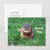 Carte Postale Photo de remerciement de l'écureuil mignon avec ca (Devant / Derrière)