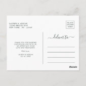 Carte Postale Photo de remerciement de mariage à fleurs rose ten (Dos)