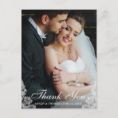 Carte Postale Photo de remerciement de mariage avec dentelle (Devant)