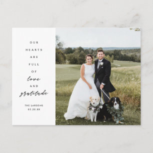Carte Postale Photo de remerciement de mariage Cœurs pleins 