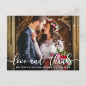 Carte Postale Photo de remerciement de mariage d'amour et de gra (Devant)