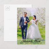 Carte postale photo de remerciement de mariage mar (Devant / Derrière)