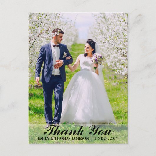 Carte postale photo de remerciement de mariage mar (Devant)