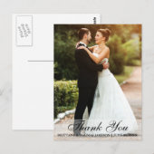 Carte postale photo de remerciement de mariage mar (Devant / Derrière)