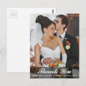 Carte postale photo de remerciement de mariage mar (Devant / Derrière)